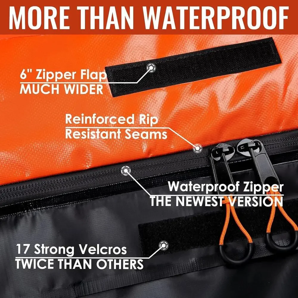 Car Rooftop Cargo Carrier Bag, 15 Cubic Feet Waterproof Heavy Duty 840D Car - Picture 3 of 5